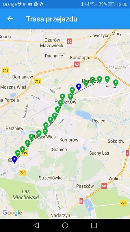 TRANS-LOGGER - карта маршрута